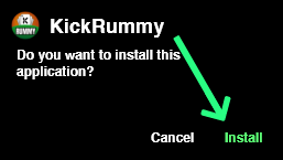 How to install KickRummy Step 4 - Tap Install to start installation of KickRummy App